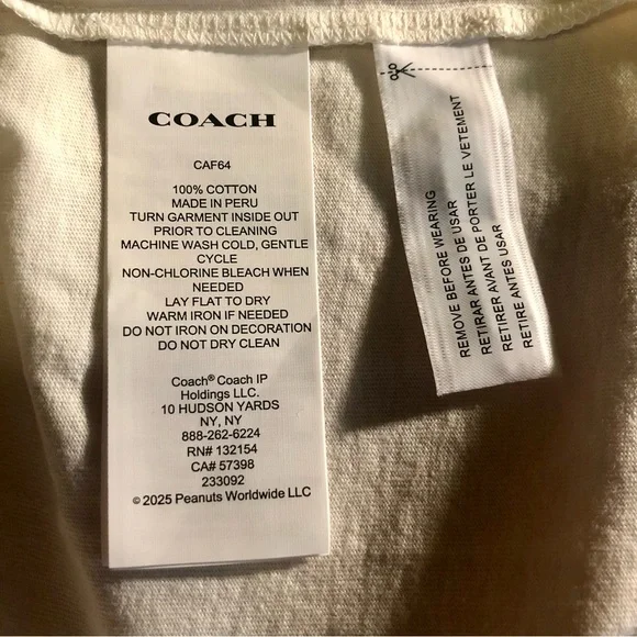 Coach x Peanuts NWT Snoopy Signature Square T-Shirt w/Gift Box - Picture 6 of 6